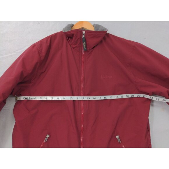 LL Bean Jacket Mens L Tall Burgundy Fleece Lined Warm Up Casual Outdoor Gorpcore - Picture 7 of 8